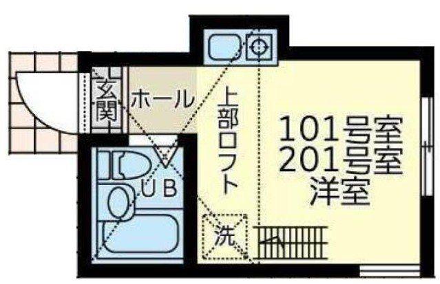ユナイト小田栄ステルスアンポート(ワンルーム/1階)の間取り写真