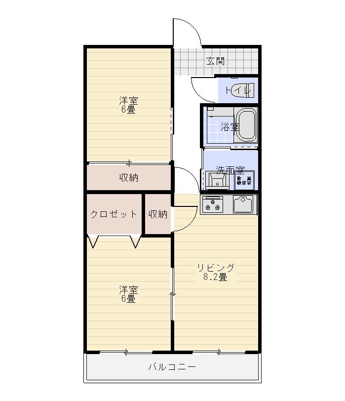 メゾン新川(2DK/4階)の間取り写真