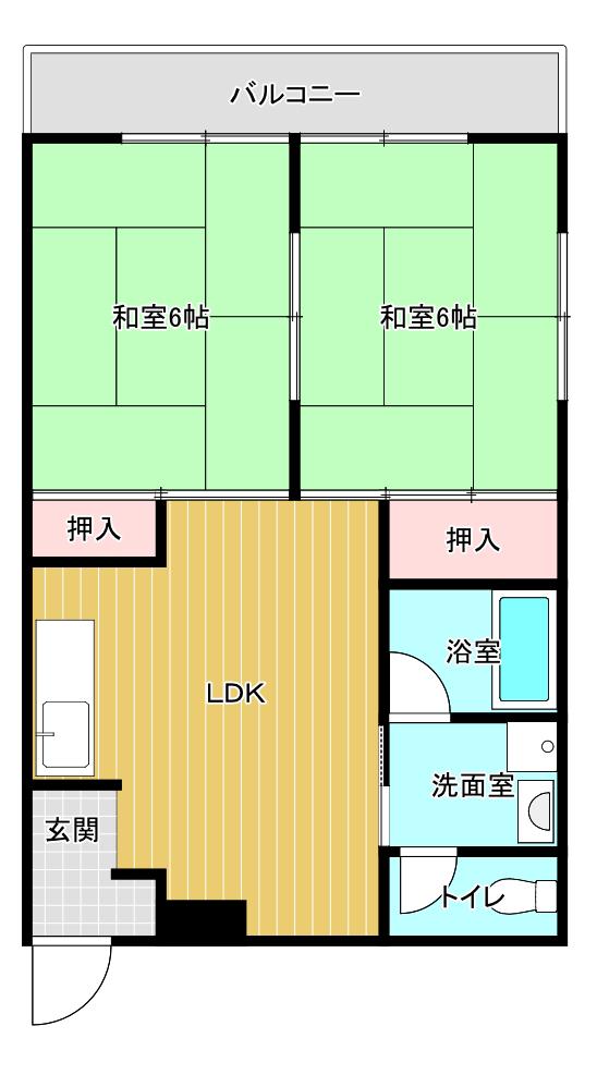プルミエ東和(2LDK/5階)の間取り写真