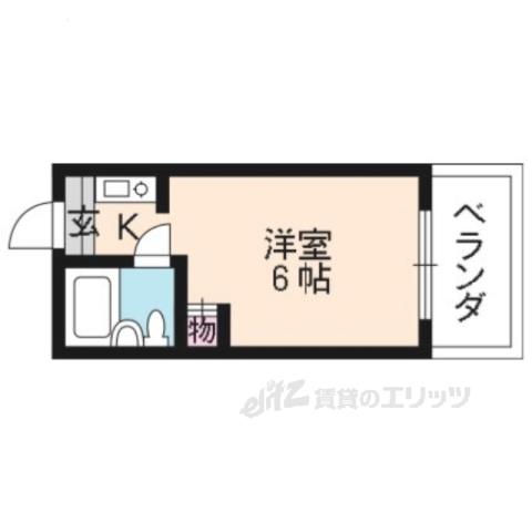 アルビオンシティ滋賀(ワンルーム/9階)の間取り写真
