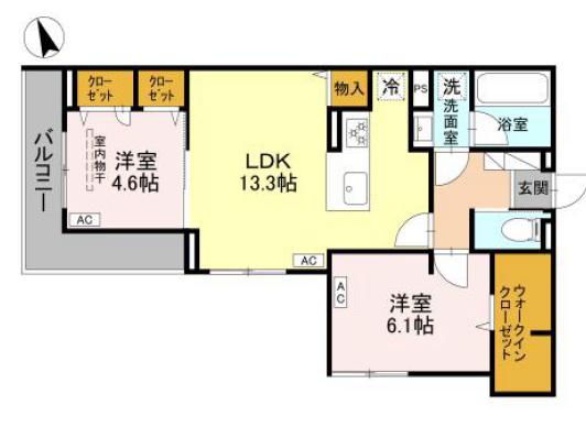 クレール(2LDK/3階)の間取り写真