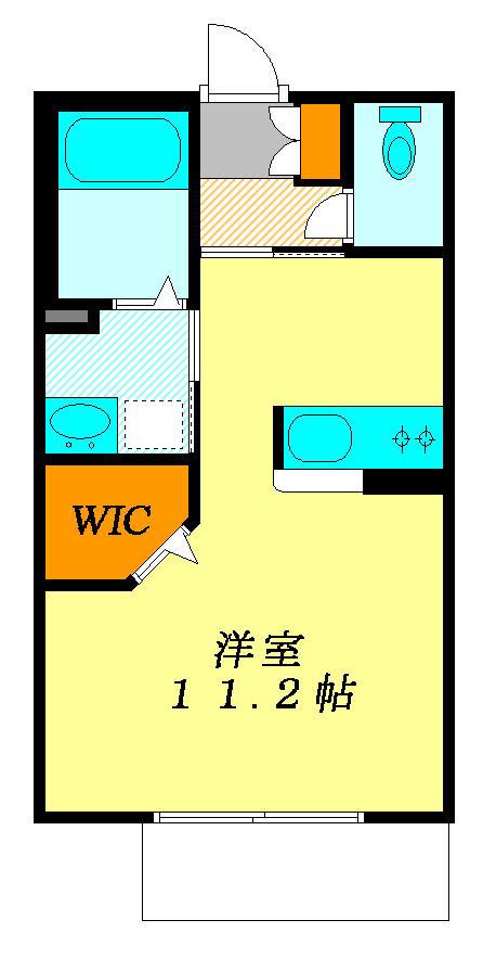 アークハイツB(ワンルーム/2階)の間取り写真