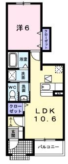 アドバンス 昌(1LDK/1階)の間取り写真