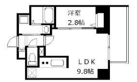 MIND SHIMURASAKAUE(1LDK/2階)の間取り写真