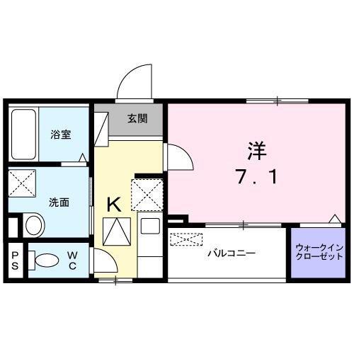 パラッツォ プリート(1K/1階)の間取り写真