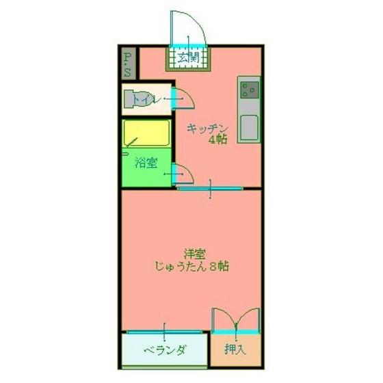 レジデンス高岡II(1DK/1階)の間取り写真