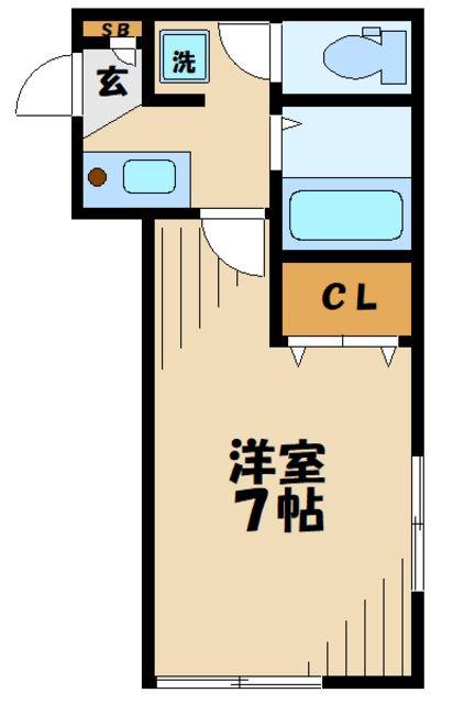 アザレ岡上(1K/2階)の間取り写真