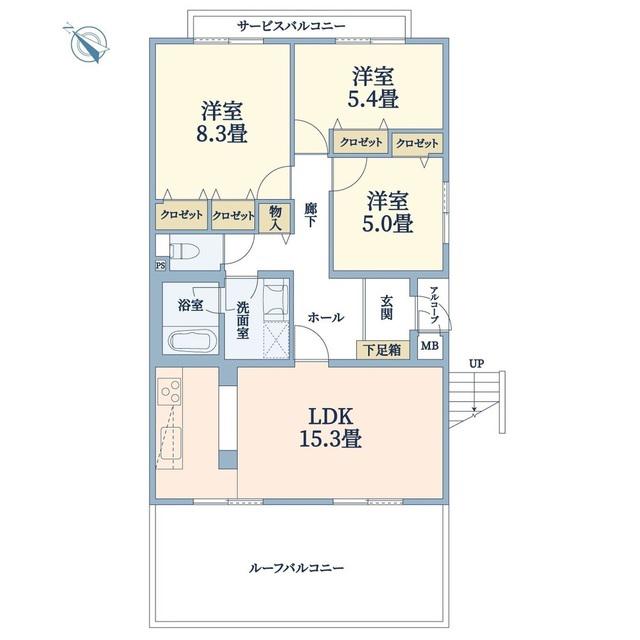 グランベール西神中央3番館(3LDK/3階)の間取り写真