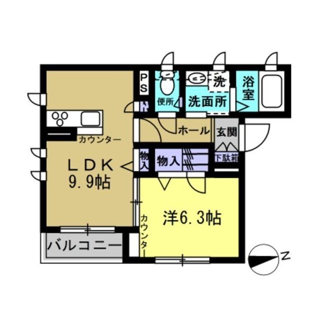フリーデンハイム(1LDK/1階)の間取り写真