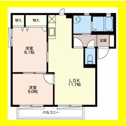 サニーユアーズFK(2LDK/1階)の間取り写真