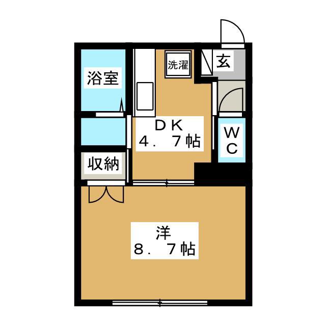 GETTING BETTER D棟(1DK/1階)の間取り写真