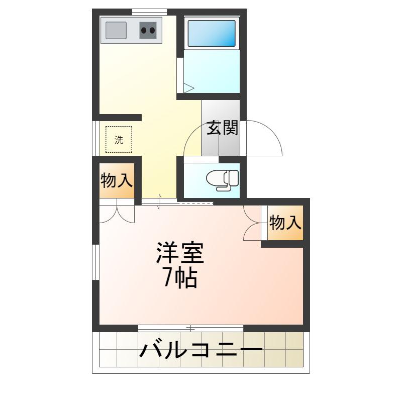 半田コーポ(1K/3階)の間取り写真