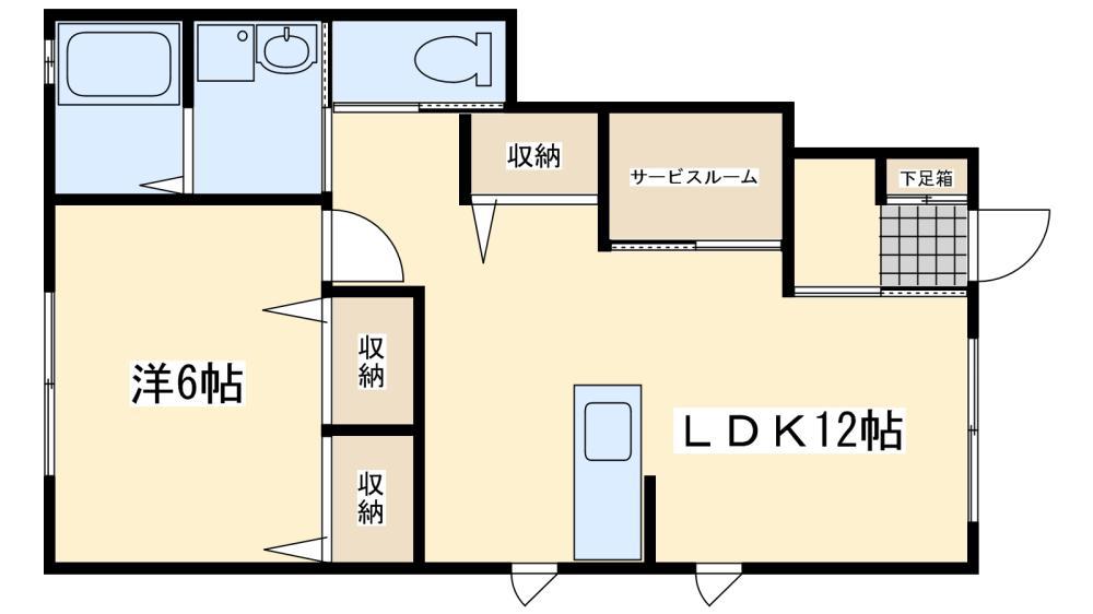 LIFE SIZEIII(1LDK/1階)の間取り写真