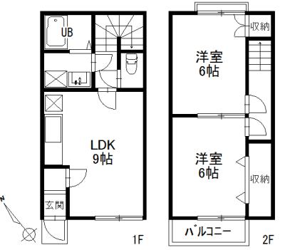 エスペランサ(2LDK/1階)の間取り写真