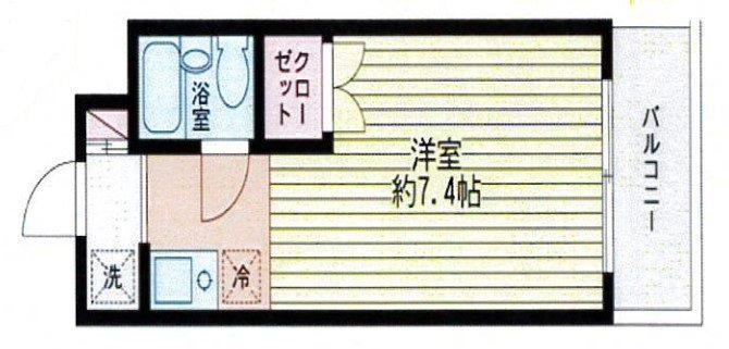 コスモリード北千束(ワンルーム/1階)の間取り写真