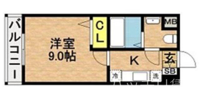 和光レジデンス博多(1K/2階)の間取り写真