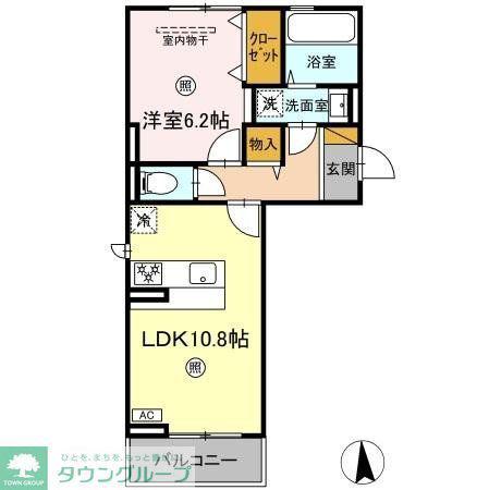 ミルトB(1LDK/2階)の間取り写真