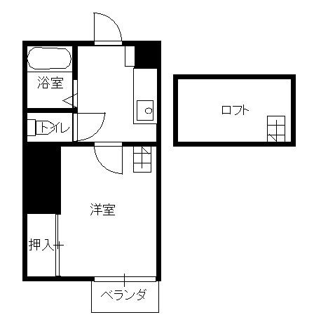 ソレイユC棟D棟(1K/2階)の間取り写真