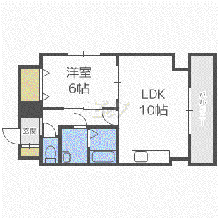 スターパレス(1LDK/6階)の間取り写真