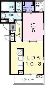 フローリッシュ R(1LDK/3階)の間取り写真