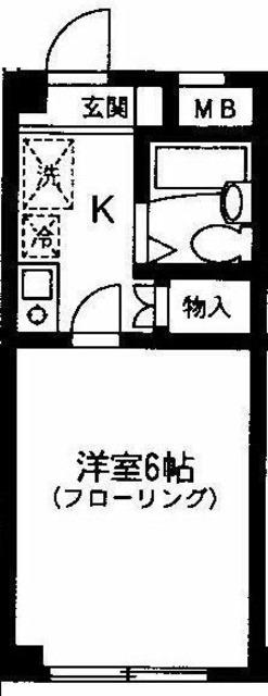 檜の森ハイツ(1K/1階)の間取り写真