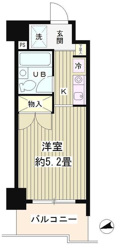 フォレスタ御苑前(ワンルーム/6階)の間取り写真