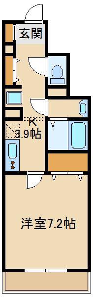 ソレイユ壱番館(1K/1階)の間取り写真