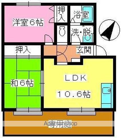 ラヴィタ城南(2LDK/1階)の間取り写真