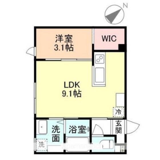 REPOT(1LDK/1階)の間取り写真