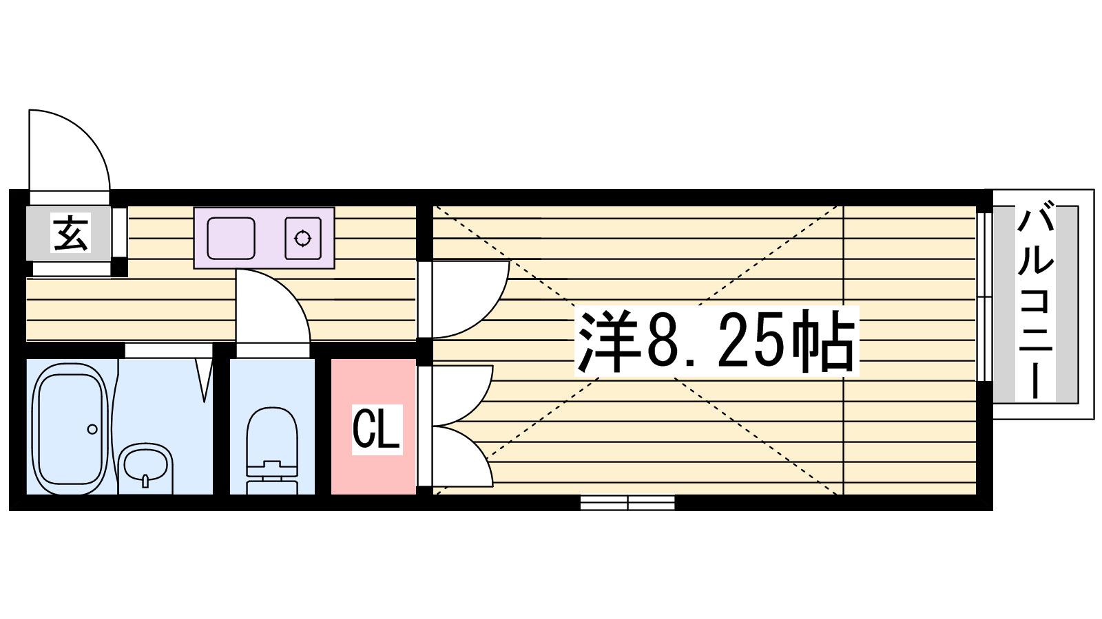 ナイスワン青山IV(1K/2階)の間取り写真