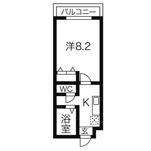TS DREAM甚目寺北(1K/2階)の間取り写真