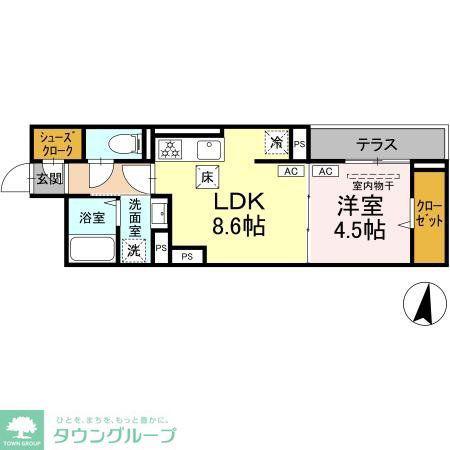 グラナーデ徳丸(1LDK/1階)の間取り写真