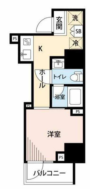 プレール・ドゥーク戸越銀座通(1K/8階)の間取り写真