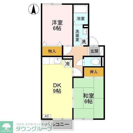 セジュール石原(2DK/2階)の間取り写真
