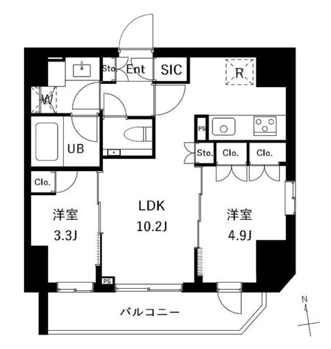 エスグランデ御徒町(2LDK/6階)の間取り写真