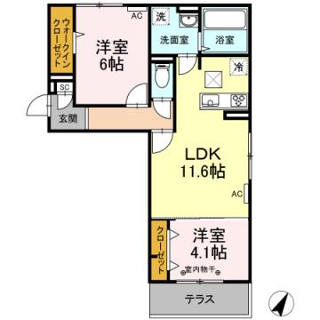 ディールームコトブキ(2LDK/1階)の間取り写真