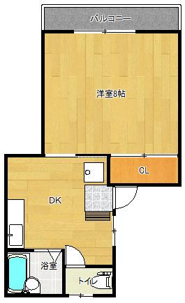 RENO長嶺1(1DK/2階)の間取り写真