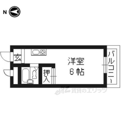 カサノーブレ(ワンルーム/1階)の間取り写真