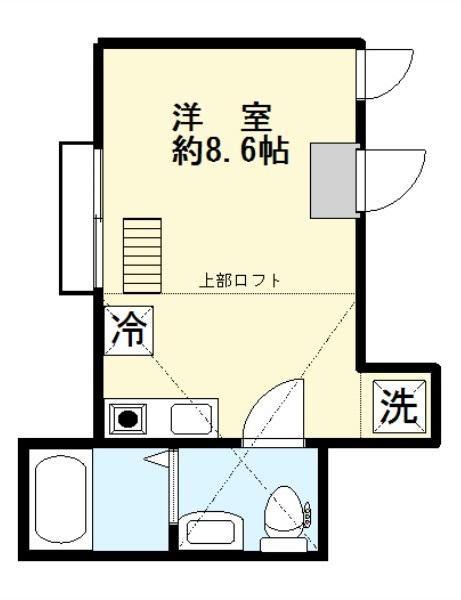 ラフィネボヌールII(ワンルーム/1階)の間取り写真