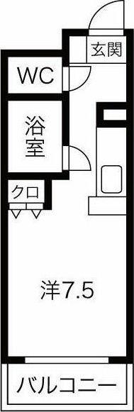 ＪＲ宇都宮線 久喜駅 徒歩7分 3階建 築31年(ワンルーム/3階)の間取り写真