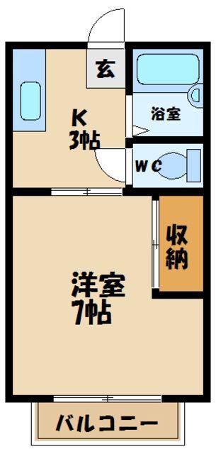 ドリーム仙川(1K/2階)の間取り写真