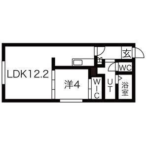 FERIO山鼻(1LDK/3階)の間取り写真