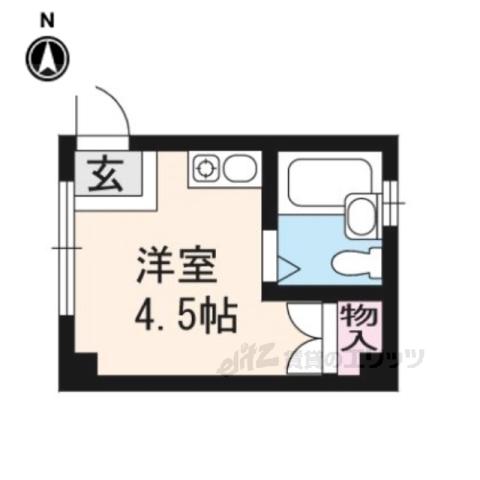 ジュラクダイマンション(ワンルーム/4階)の間取り写真