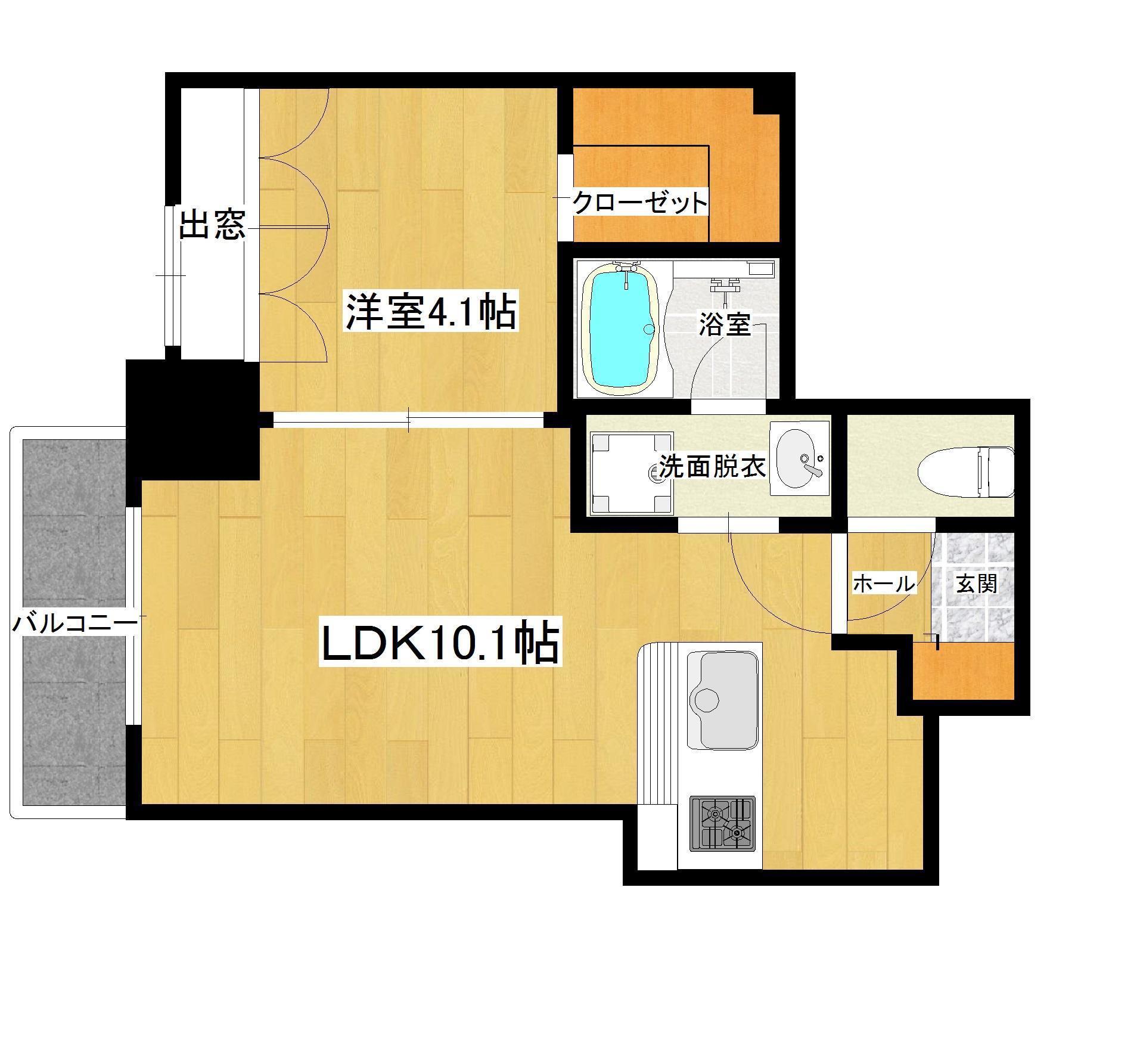 セルリアン中洲(1LDK/3階)の間取り写真