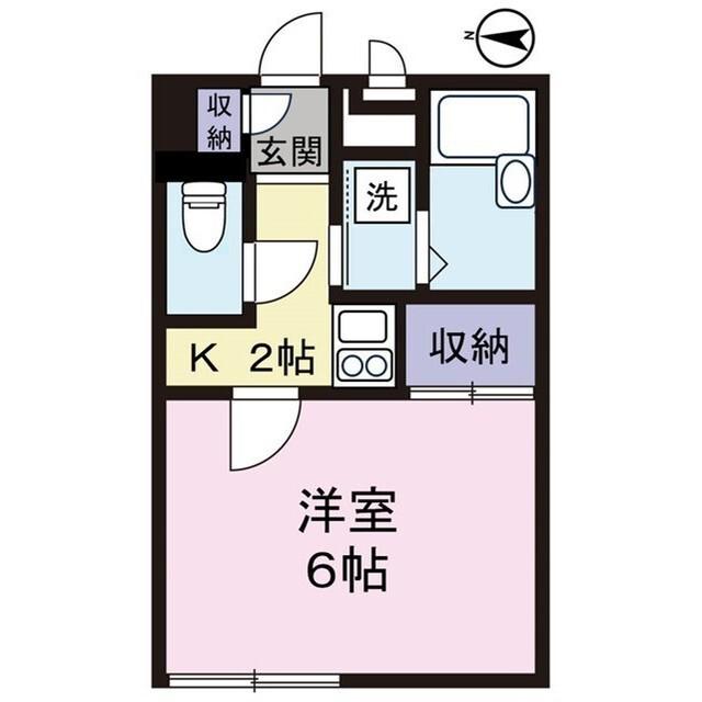 エスポワール(1K/2階)の間取り写真