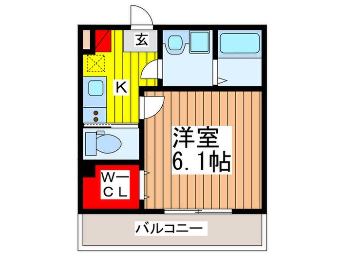 パインズ桜木町(1K/2階)の間取り写真