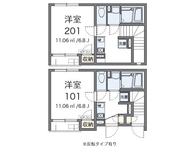 SAKAYA(1K/2階)の間取り写真