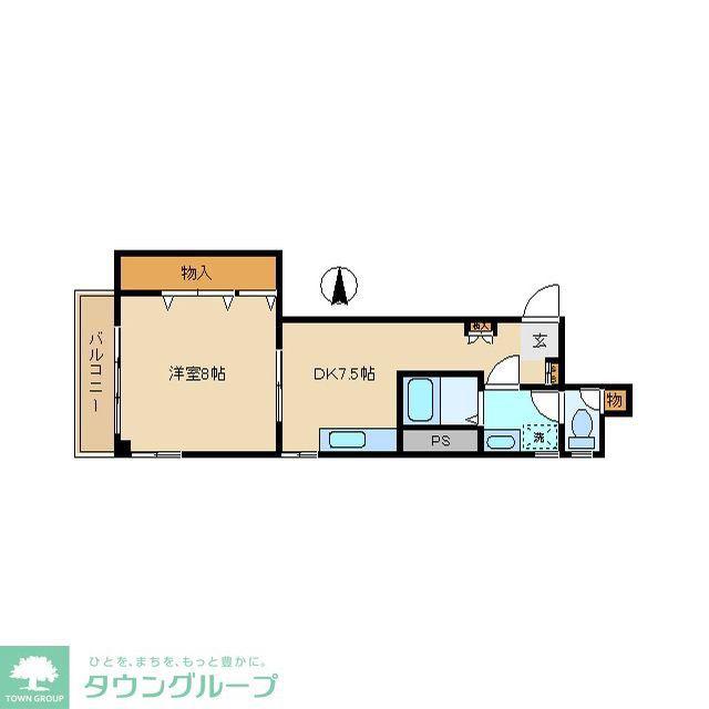 丸福ビル(1DK/2階)の間取り写真