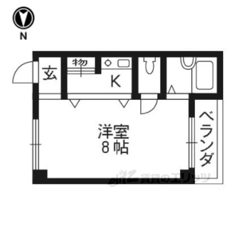 サニーハウスオザサ(ワンルーム/2階)の間取り写真