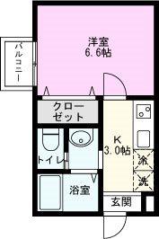 キャメル春日部緑町(1K/2階)の間取り写真
